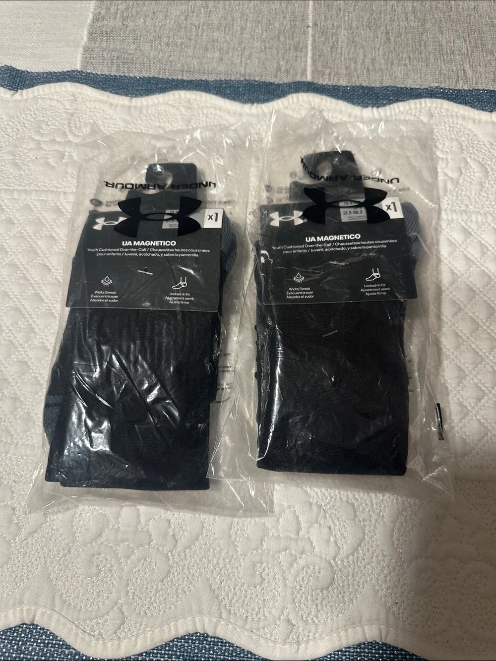 Under Armour Black Youth UA Magnetico Over-the-Calf Athletic Sock - Single Pair